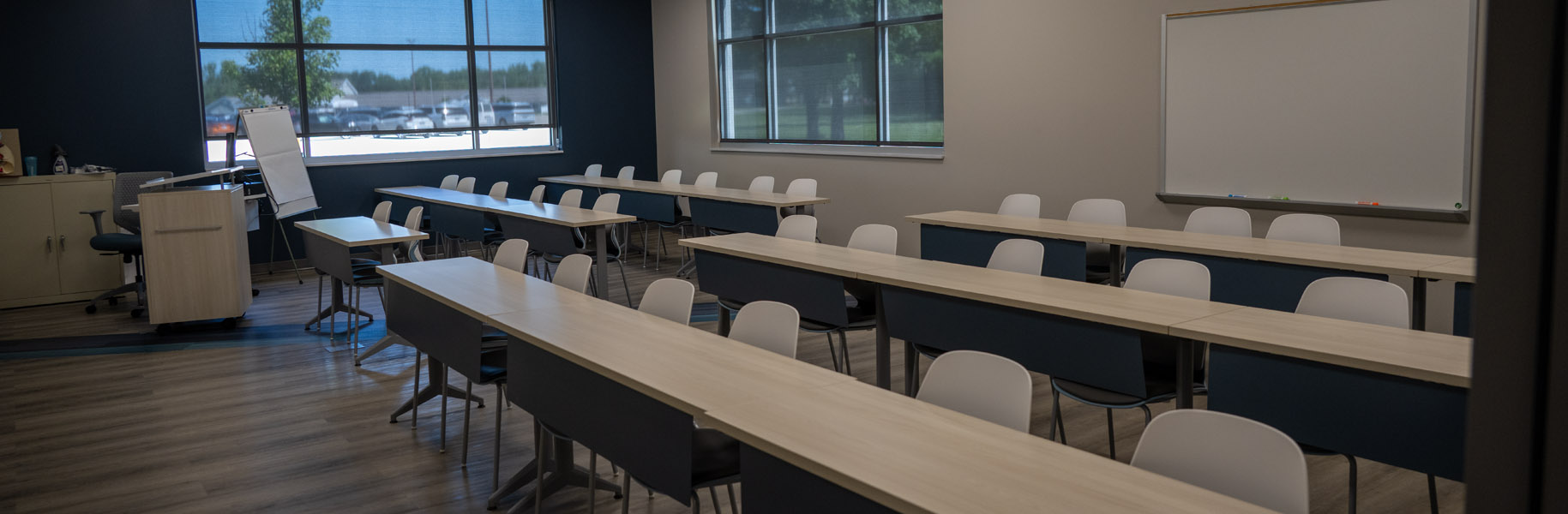 OCC Nursing Classroom with desks and chairs