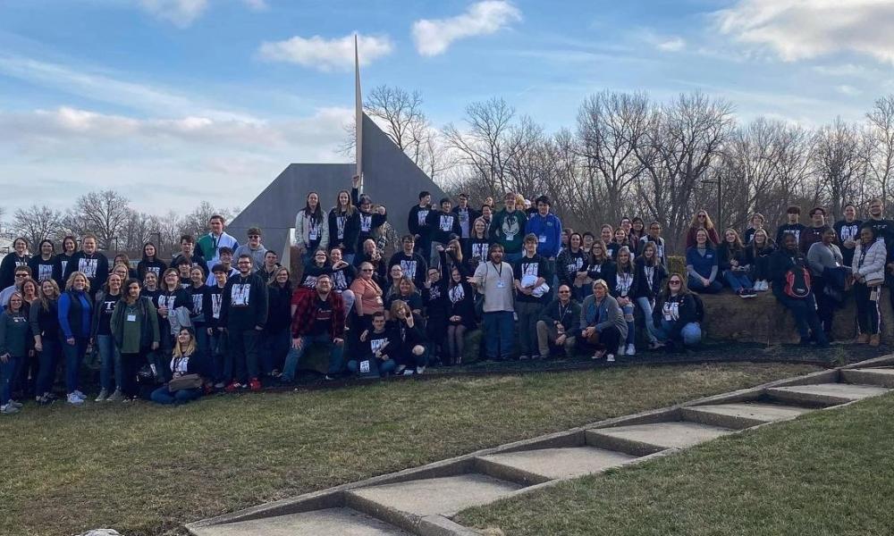 TRIO students from throughout Southern Illinois pose at Olney Central College