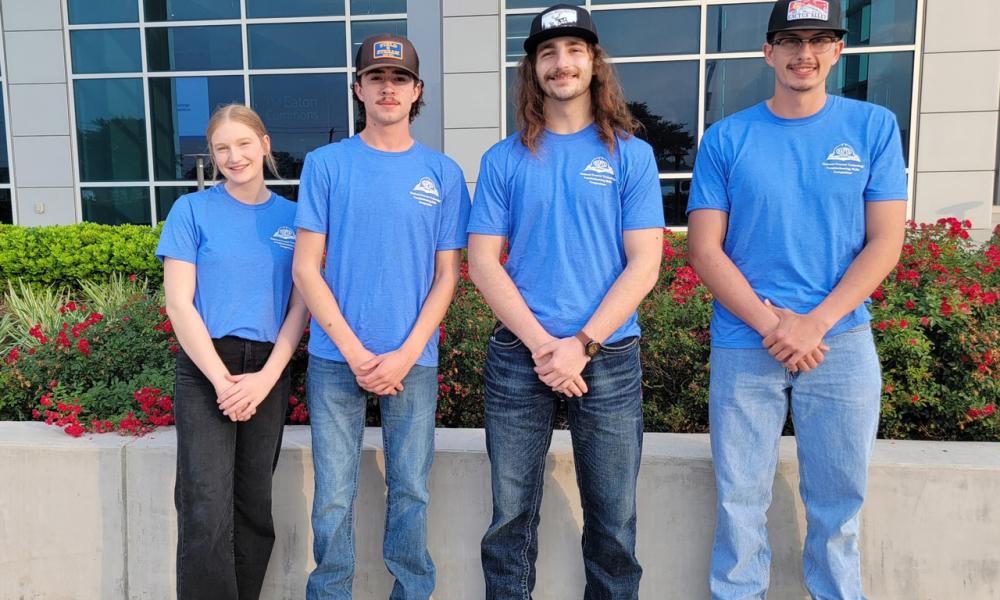 Process Technology students at the NAPTA compeition. From left to right, Madison Davis, Kollin Ramos, Reeves Dennis, and Garrett Winterrowd