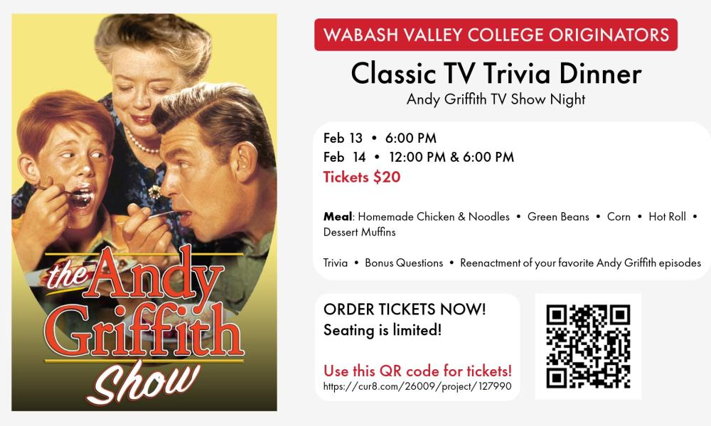 Image advertising WVC Originators Classic TV Trivia Dinner