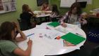 Children participate in Lincoln Trail College's Cartoon Drawing Class