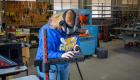 Lincoln Trail College welding student Gracie Groves practices welding using the VRTEX 360
