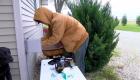 Jarod Weger works on a customer's home for an apprenticeship