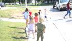 Kids from Small World Development Center using new crosswalk with Teacher