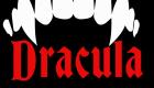 A graphic featuring large, white vampire fangs above the word Dracula written in a gothic script