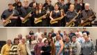 A group photo of the LTC Jazz Band is on the top of the picture. At the bottom of the picture is a group photo of LTC's choir.