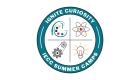 Logo for Ignite Curiosity Summer Camps. It features illustrations of an artists pallet, gears, an atom, and a light bulb.