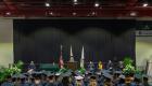 LTC President Tona Ambrose stands at the podium at the start of LTC's 55th Annual Commencement.