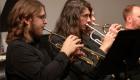 Two trumpet players performing during a recent concert
