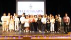 Lincoln Trail College’s 2026 Phi Theta Kappa inductees and current officer team gather on stage following the college’s induction ceremony in the Zwermann Arts Center Theater.